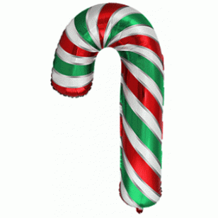 Red & Green Candy Cane Supershape Balloon Red & Green Candy Cane Supershape Balloon